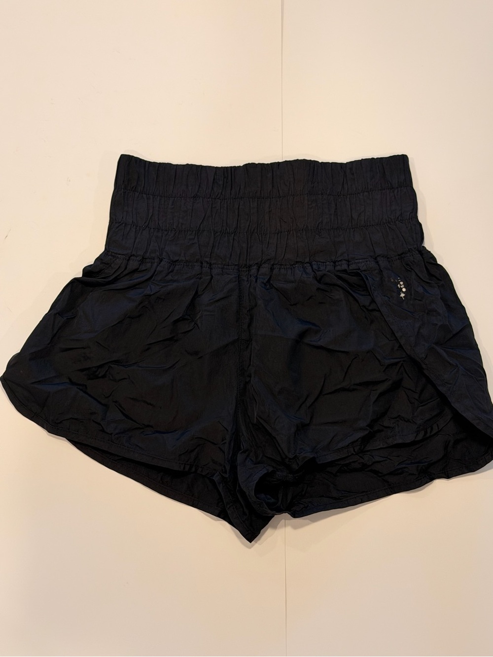 FP Movement by Free People Black Smocked-Waist Athletic Shorts